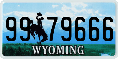 WY license plate 9979666