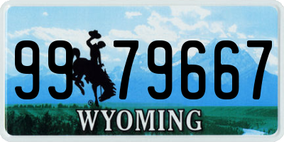 WY license plate 9979667
