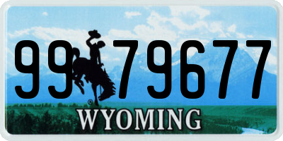 WY license plate 9979677