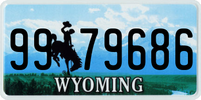 WY license plate 9979686