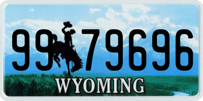 WY license plate 9979696