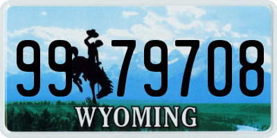 WY license plate 9979708