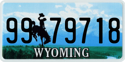 WY license plate 9979718