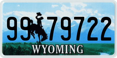 WY license plate 9979722
