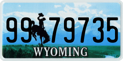 WY license plate 9979735