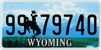 WY license plate 9979740