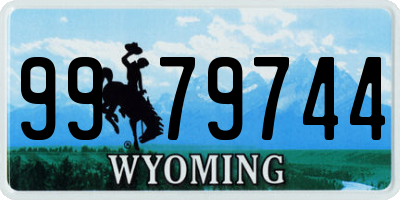 WY license plate 9979744