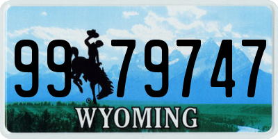 WY license plate 9979747