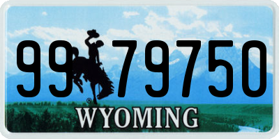 WY license plate 9979750