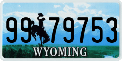 WY license plate 9979753