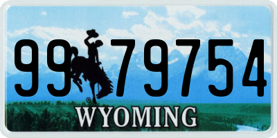 WY license plate 9979754