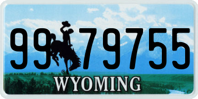 WY license plate 9979755