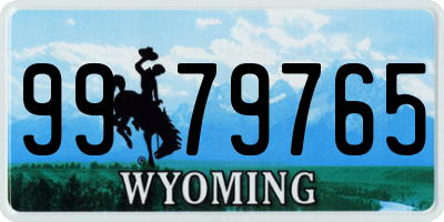 WY license plate 9979765
