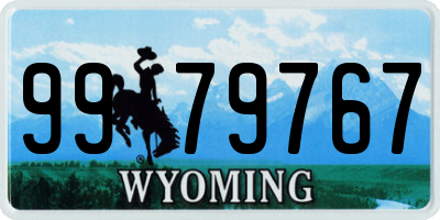 WY license plate 9979767