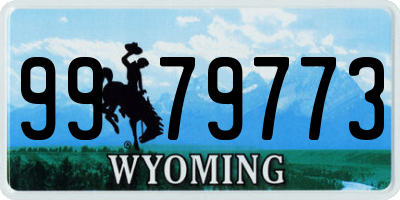 WY license plate 9979773