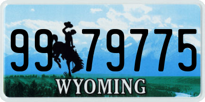 WY license plate 9979775