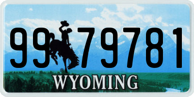 WY license plate 9979781