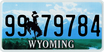 WY license plate 9979784