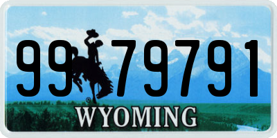 WY license plate 9979791