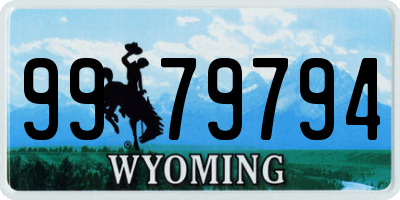 WY license plate 9979794