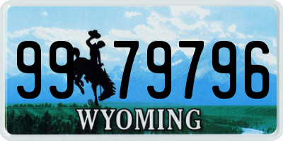 WY license plate 9979796