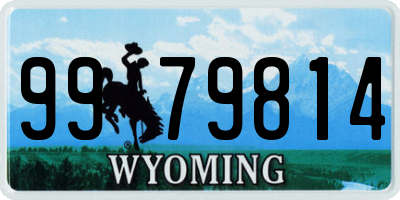 WY license plate 9979814