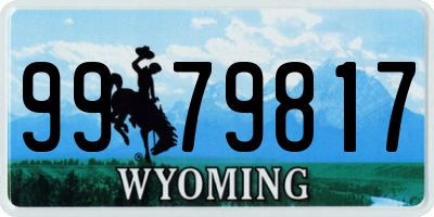 WY license plate 9979817