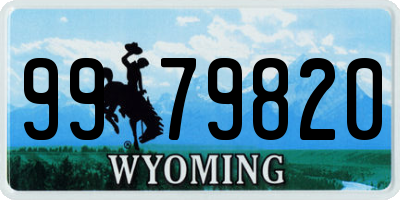 WY license plate 9979820