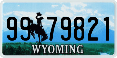 WY license plate 9979821