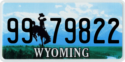 WY license plate 9979822