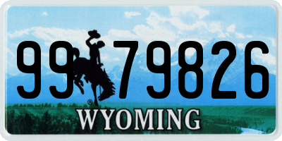 WY license plate 9979826