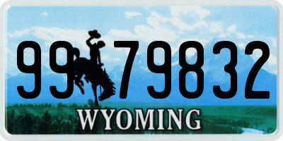 WY license plate 9979832