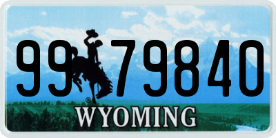 WY license plate 9979840