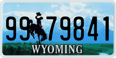 WY license plate 9979841