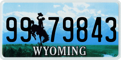 WY license plate 9979843