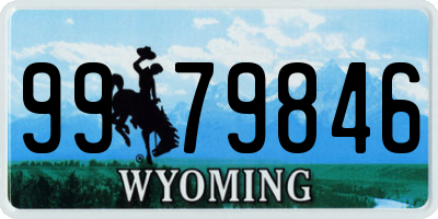 WY license plate 9979846