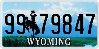 WY license plate 9979847