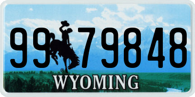 WY license plate 9979848