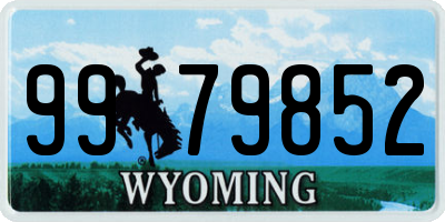 WY license plate 9979852