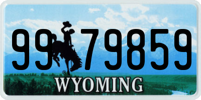 WY license plate 9979859