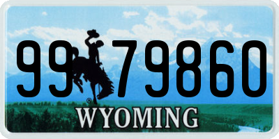 WY license plate 9979860