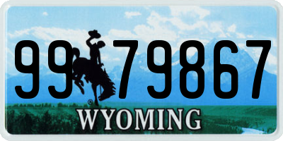 WY license plate 9979867