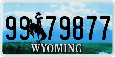WY license plate 9979877