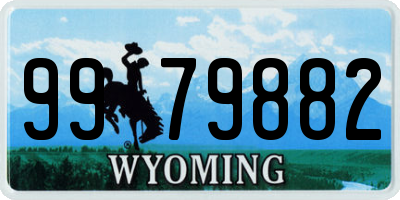 WY license plate 9979882