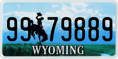 WY license plate 9979889