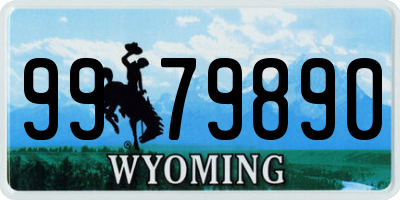 WY license plate 9979890