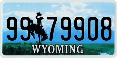 WY license plate 9979908