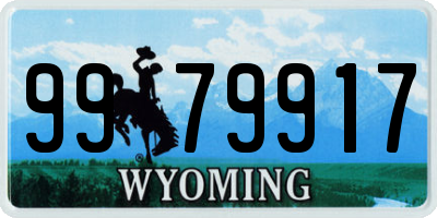 WY license plate 9979917