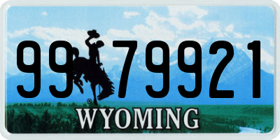 WY license plate 9979921