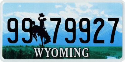 WY license plate 9979927